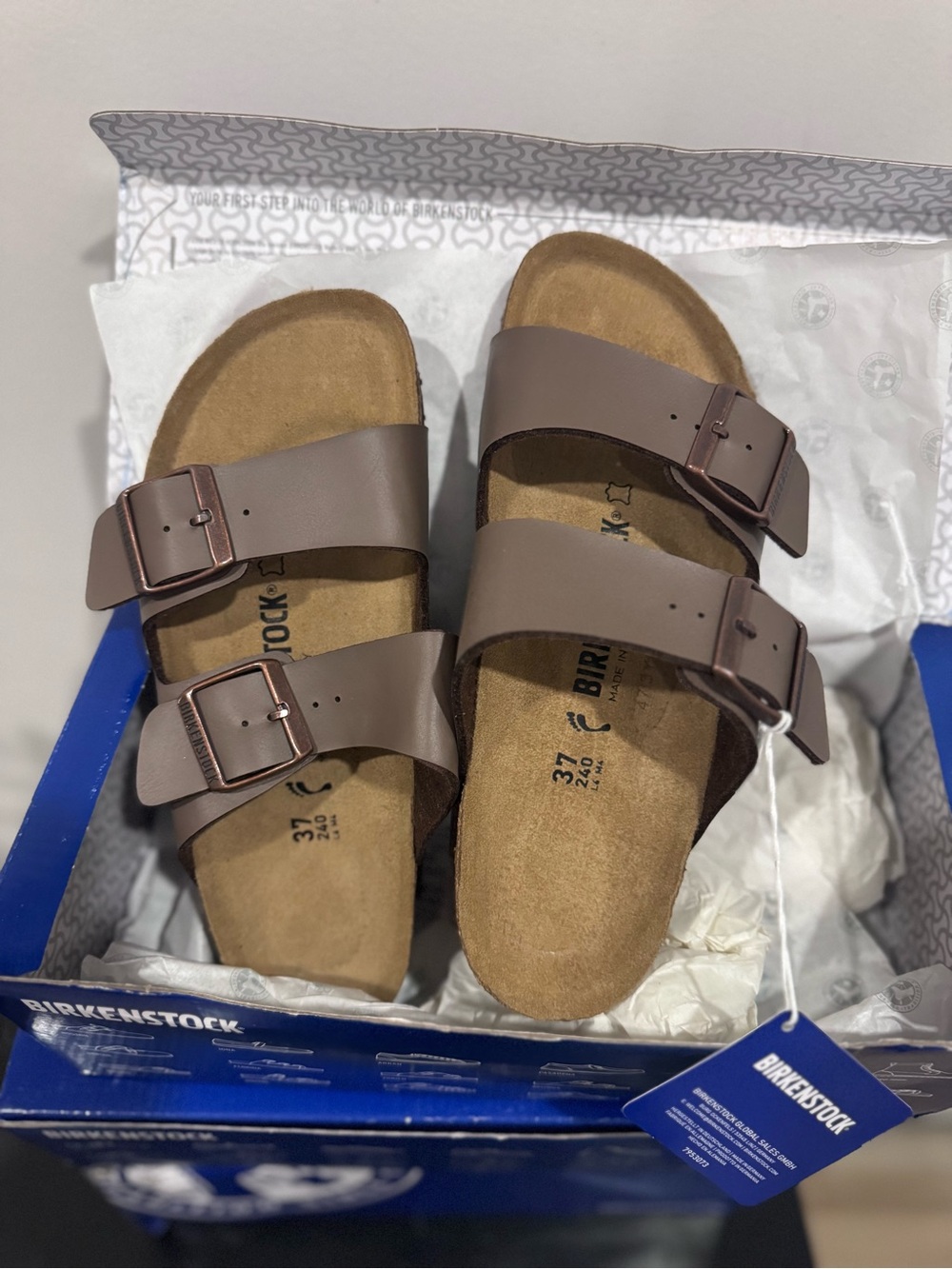 Brand new Birkenstock, never worn, with tag